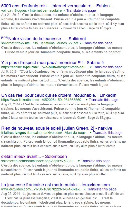 Résultat de recherche sur une citation