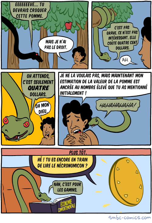 Comic strip SMBC : Eve et l'effet d'ancrage