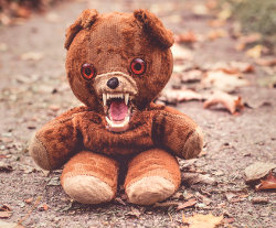 Un ourson en peluche qui fait peur