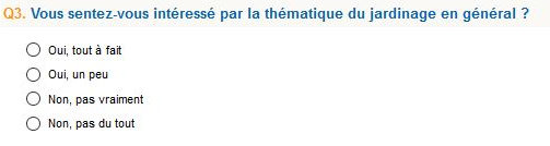 Vous sentez-vous intéressé par la thématique du jardinage en général ? Oui, tout à fait - Oui, un peu - Non, pas vraiment - Non, pas du tout