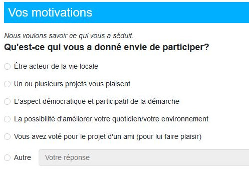 Qu'est-ce qui vous a donné envie de participer ?