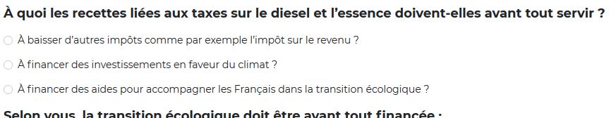 À quoi les recettes liées aux taxes sur le diesel et l'essence doivent-elles avant tout servir ?